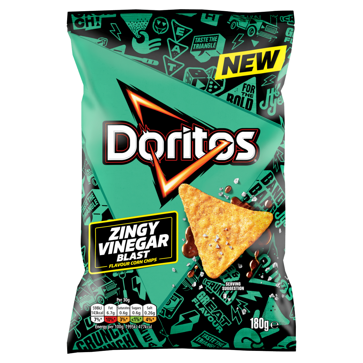 Doritos Zingy Vinegar Blast Sharing Crisps 180g